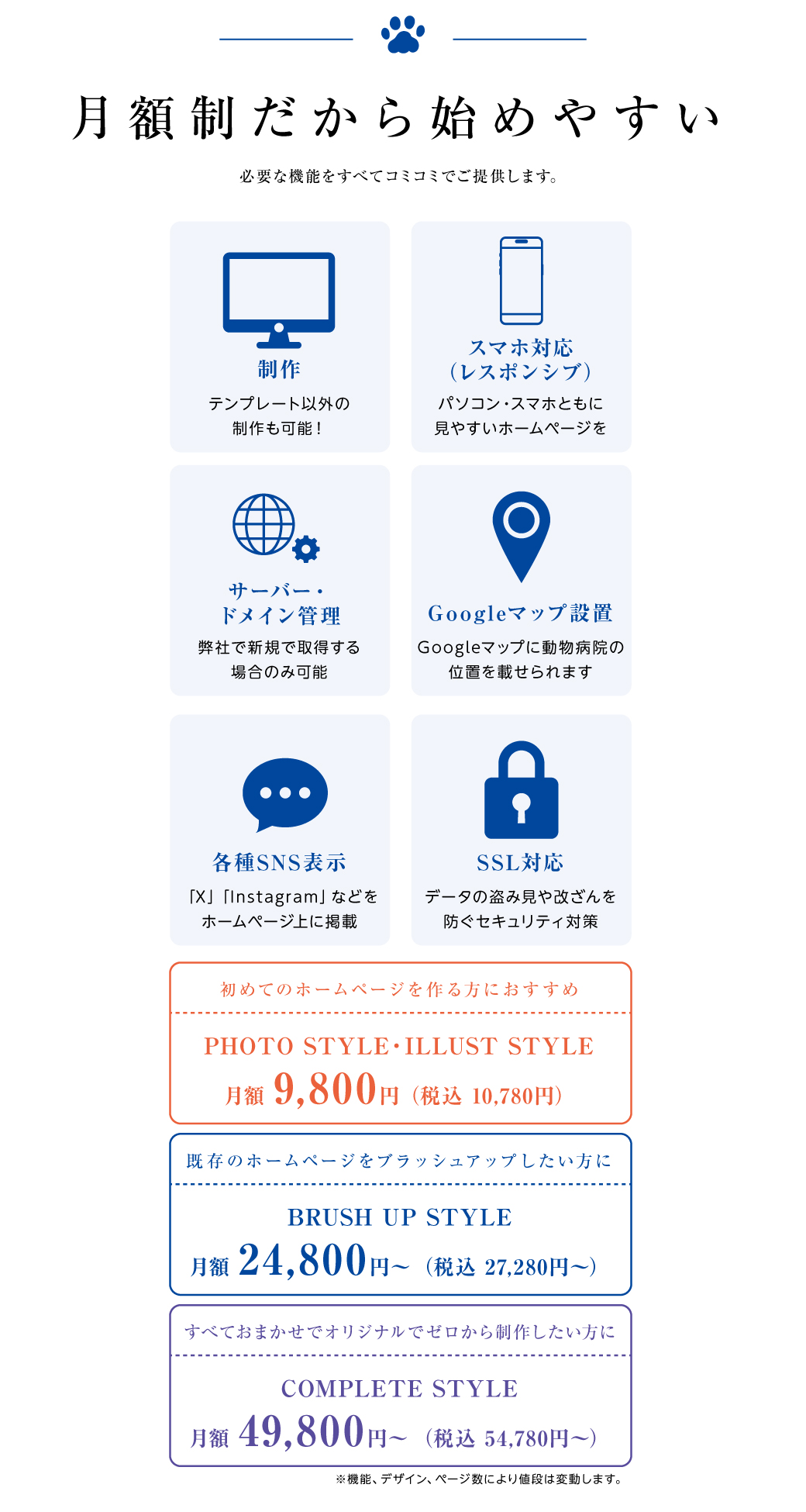 月額制だから始めやすい